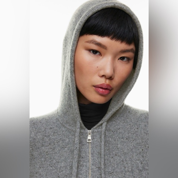 Luxe Cashmere Hooded Zip-Front Women's - Picture 2 of 14